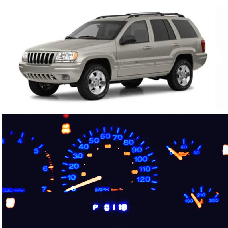 WLJH Super Bright Blue Great Looking Instrument Panel Gauge Cluster Dash Led Light Bulb Kits for Jeep Grand Cherokee ZJ 19992004 Pack of 6